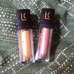 Lucky BonBon Inc liquid eyeshadow: Goldmine/Rose Quartz